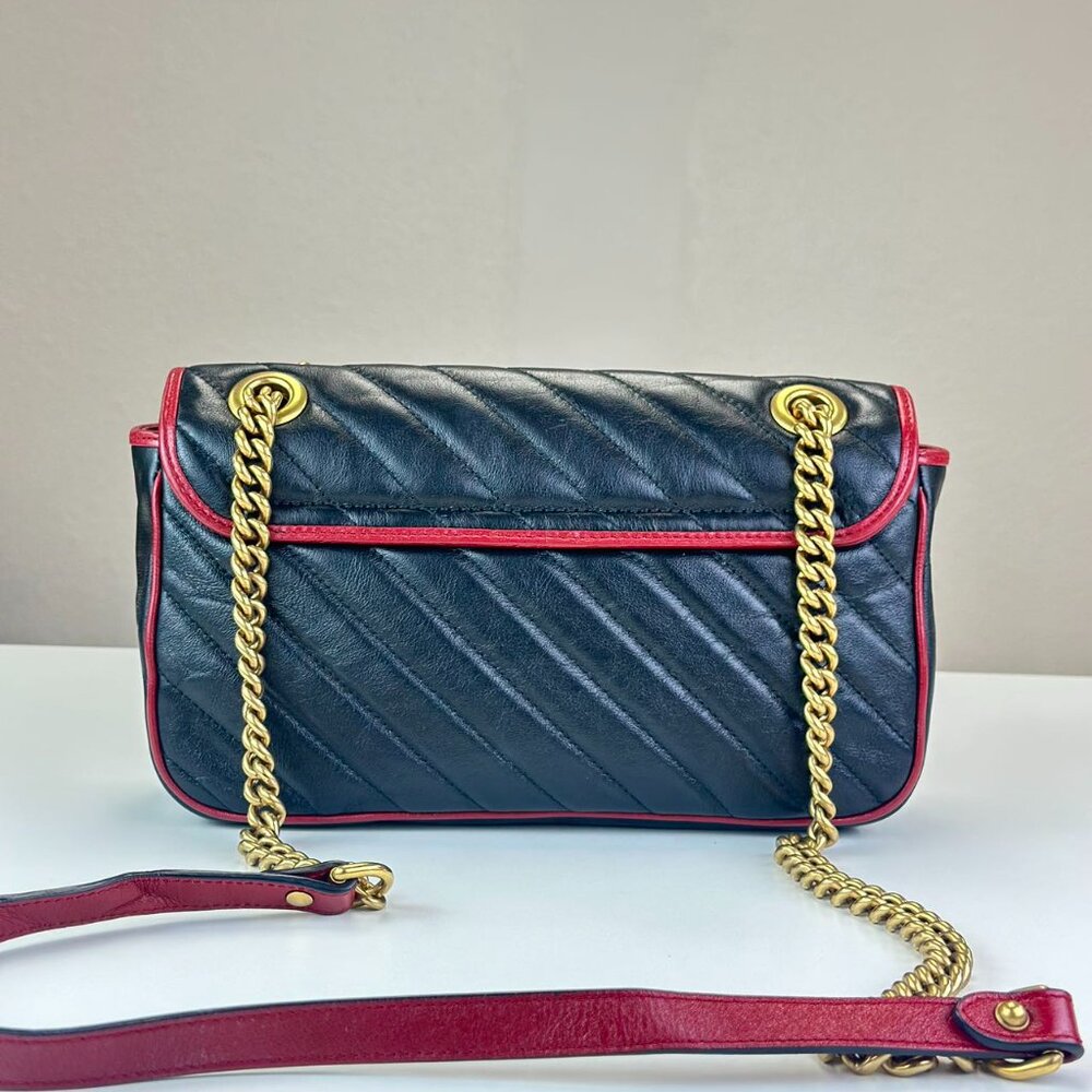 Gucci Black Leather Medium Marmont Shoulder Bag Crossbody - Picture 3 of 8